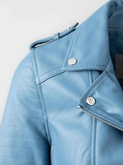 Lakeland Leather Blue Esthwaite Classic Leather Biker Jacket - Image 4 of 6