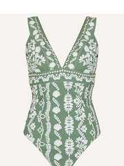 Accessorize Khaki Green Ornamental Lexi Shaping Swimsuit - Image 4 of 4