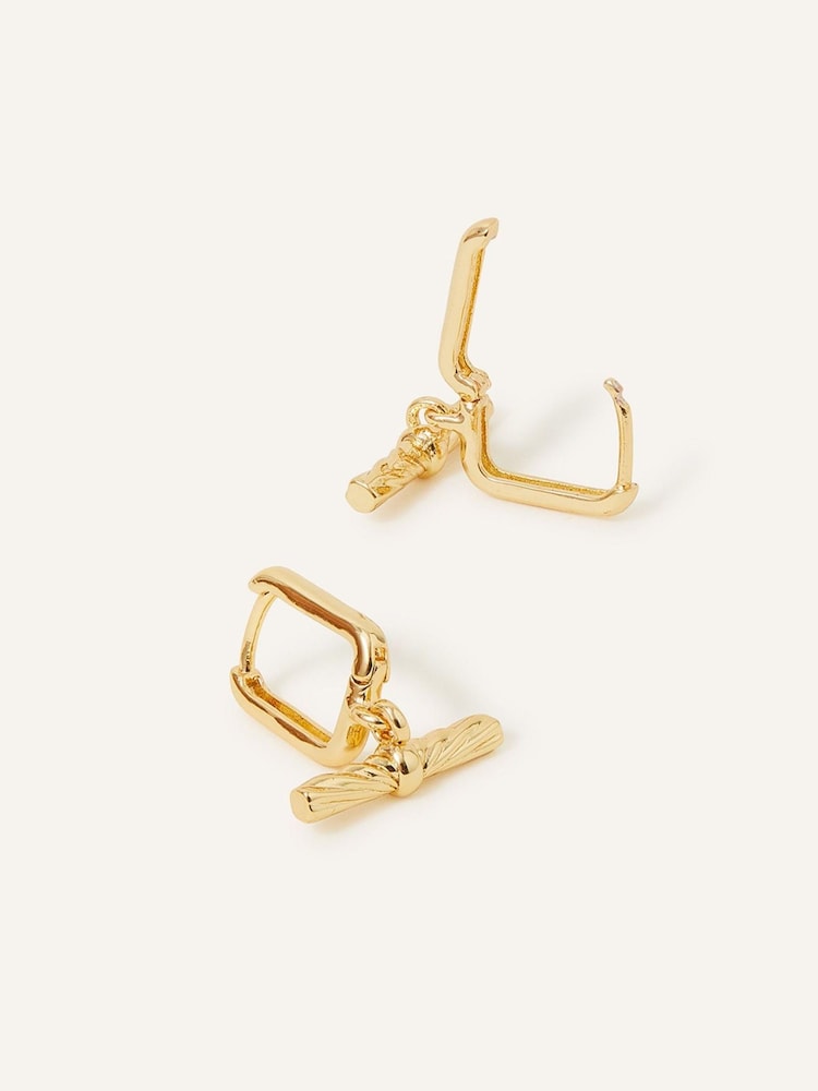 Accessorize Sunray T-Bar Drop Huggie Hoops - Slika 1 iz 3