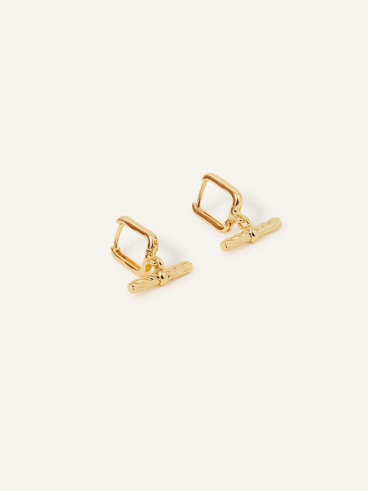 Accessorize Sunray T-Bar Drop Huggie Hoops - Slika 2 iz 3