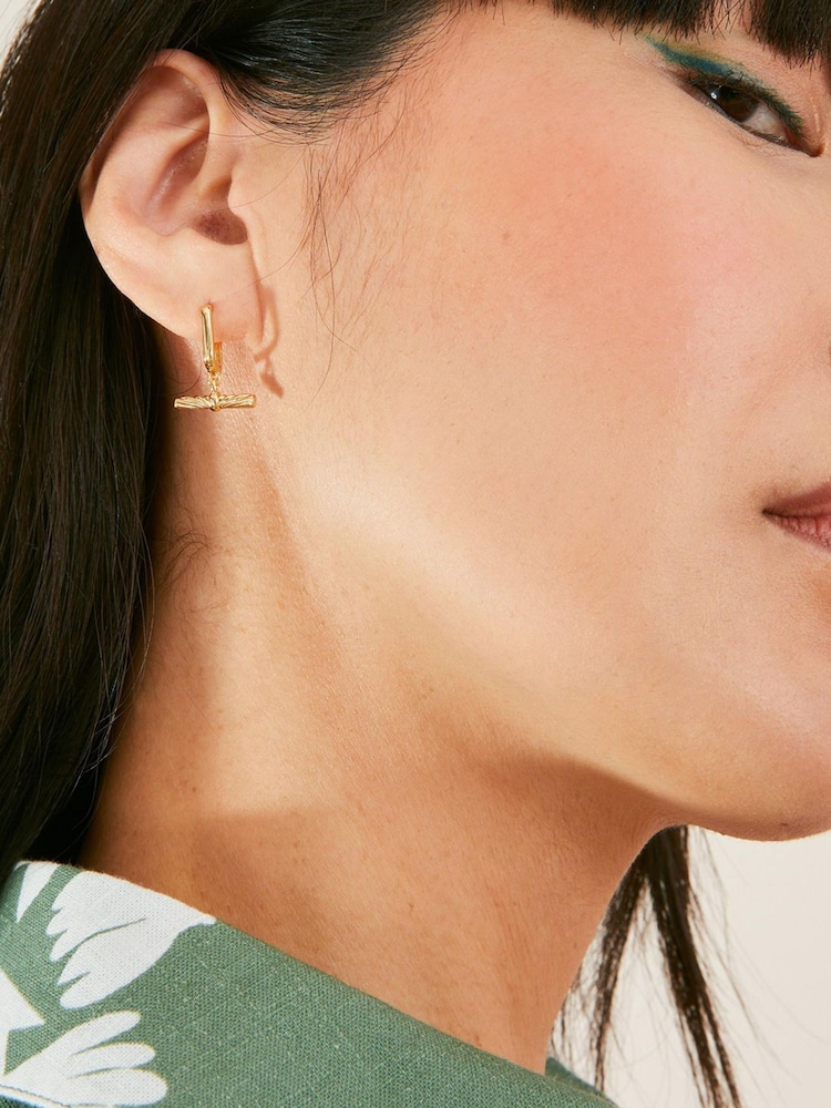 Accessorize Sunray T-Bar Drop Huggie Hoops - Slika 3 iz 3