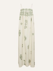 Accessorize Natural Ornamental Print Open Tie Back Maxi Dress - Image 4 of 4