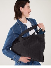 Nakupovalna torba iz rebrastega žameta Accessorize - Slika 1 iz 4