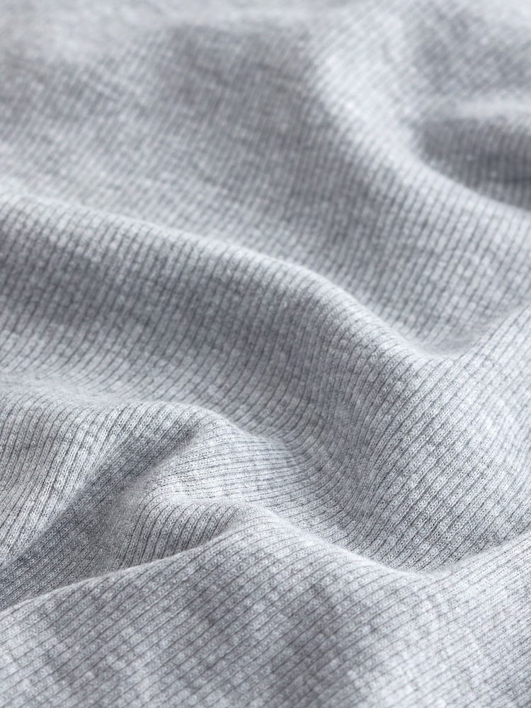 Grey Marl Ribbed Racer Tank Vest Sleeveless Top - Image 6 of 6