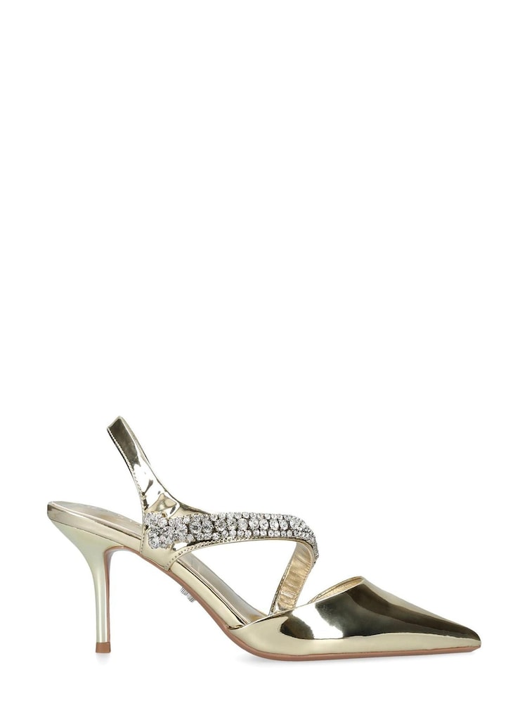 Carvela Gold Symmetry Crystal Court Shoes - Image 1 of 5