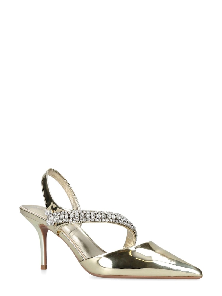 Carvela Gold Symmetry Crystal Court Shoes - Image 2 of 5