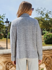 Sosandar Grey Folded Cuff Jumper - Image 4 of 5