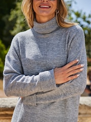 Sosandar Grey Folded Cuff Jumper - Image 5 of 5