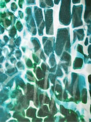Ro&Zo Green Mix Animal Print Wrap Midi Dress - Image 5 of 7