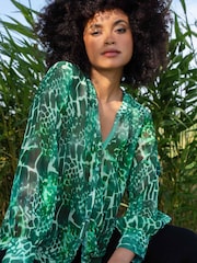 Ro&Zo Green Mix Animal Print Shirt - Image 1 of 3