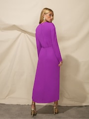 Ro&Zo Pink Twist Front Midi Dress - Image 3 of 5