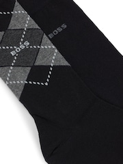BOSS Black Argyle Logo Socks 2 Pack - Image 5 of 7