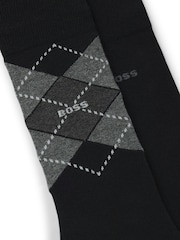 BOSS Black Argyle Logo Socks 2 Pack - Image 6 of 7