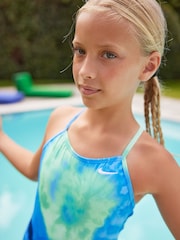 Зеленый - Nike Swim Tie Dye Print Swimsuit - Image 4 of 10