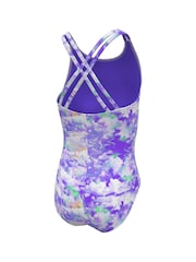 Nike Purple Nike Swim Cloud Print Spiderback Swimsuit - Image 2 of 3