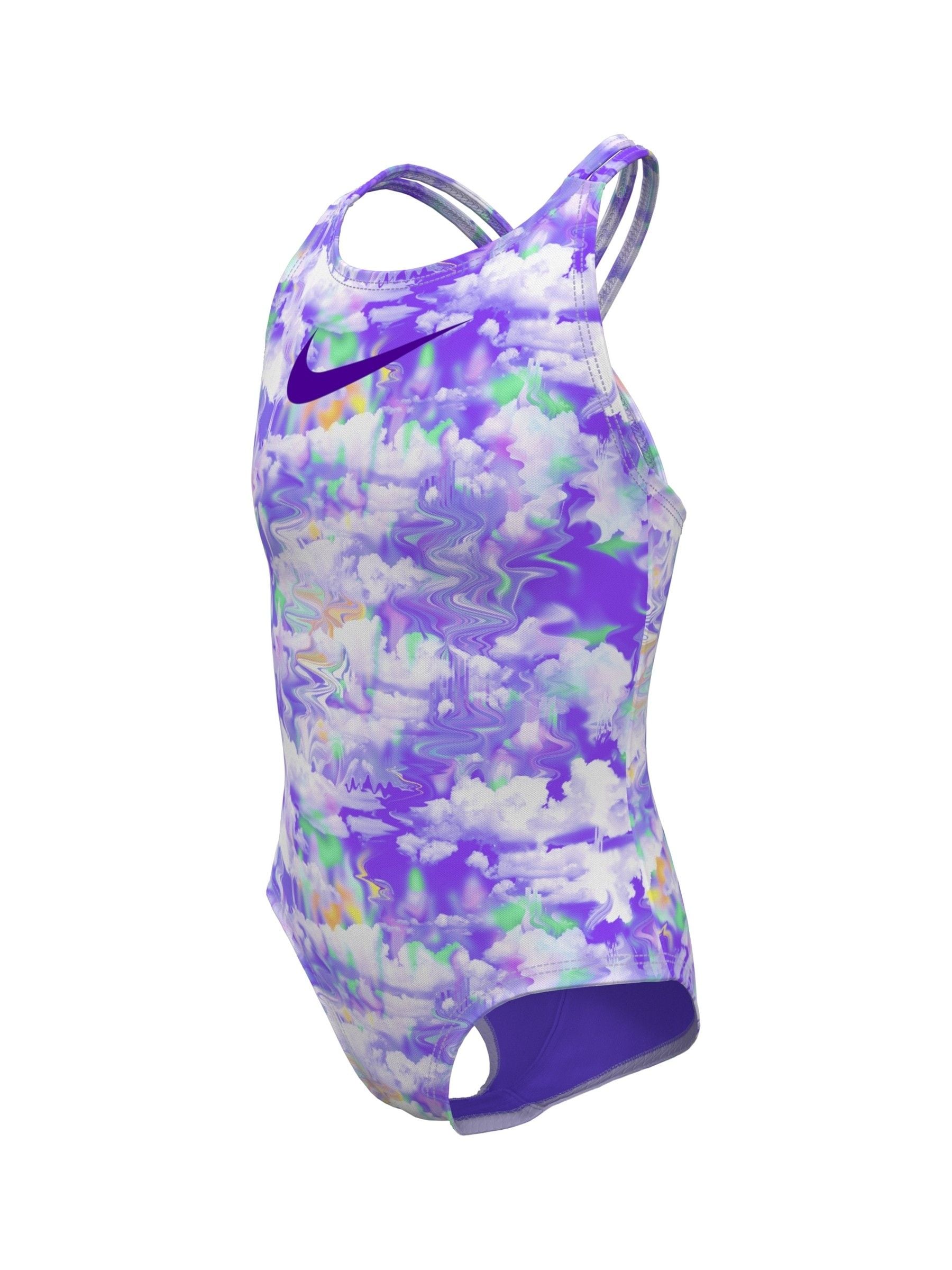 Buy Nike Purple Nike Swim Cloud Print Spiderback Swimsuit from Next Luxembourg