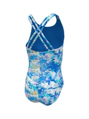 Nike Blue Nike Swim Cloud Print Spiderback Swimsuit - Image 2 of 4