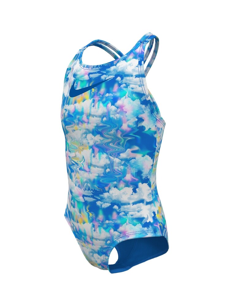 Nike Blue Nike Swim Cloud Print Spiderback Swimsuit - Image 4 of 4