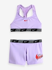 Nike Purple Swim Logo Tape Bikini Shorts Set - Image 3 of 3