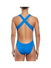 Nike Swim Blue Multi Logo Swimsuit - Image 2 of 5