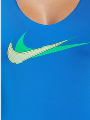 Nike Swim Blue Multi Logo Swimsuit - Image 3 of 5