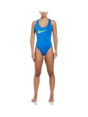 Nike Swim Blue Multi Logo Swimsuit - Image 4 of 5