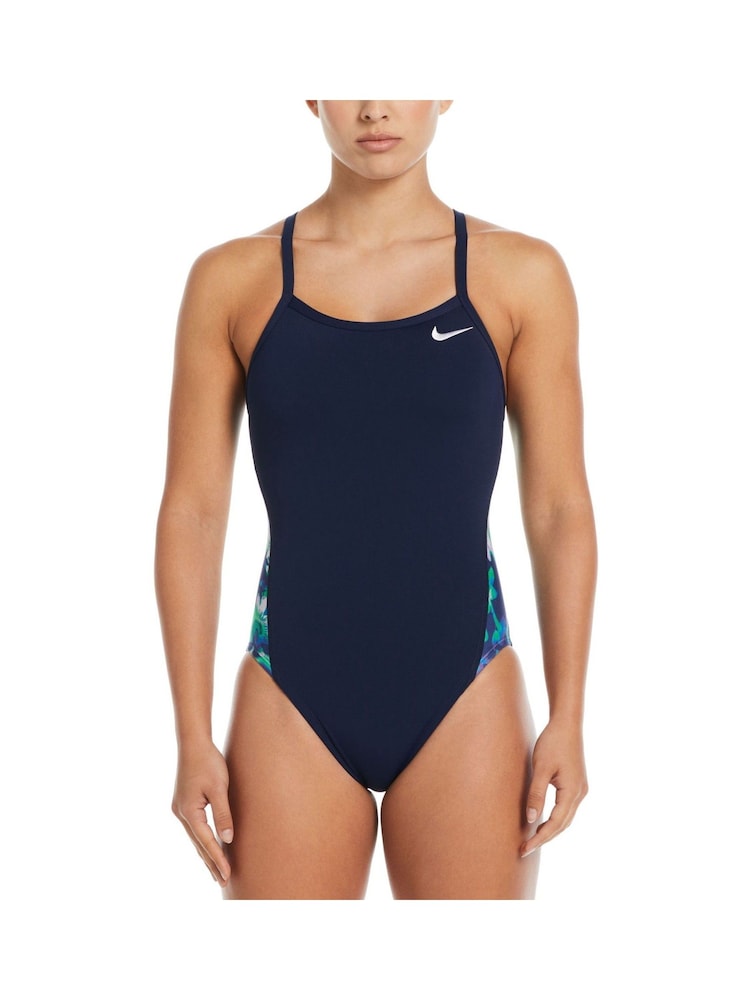 Nike Swim Blue Racerback Splice One Piece Swimsuit - Image 1 of 6