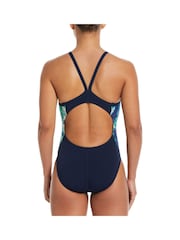 Nike Swim Blue Racerback Splice One Piece Swimsuit - Image 2 of 6