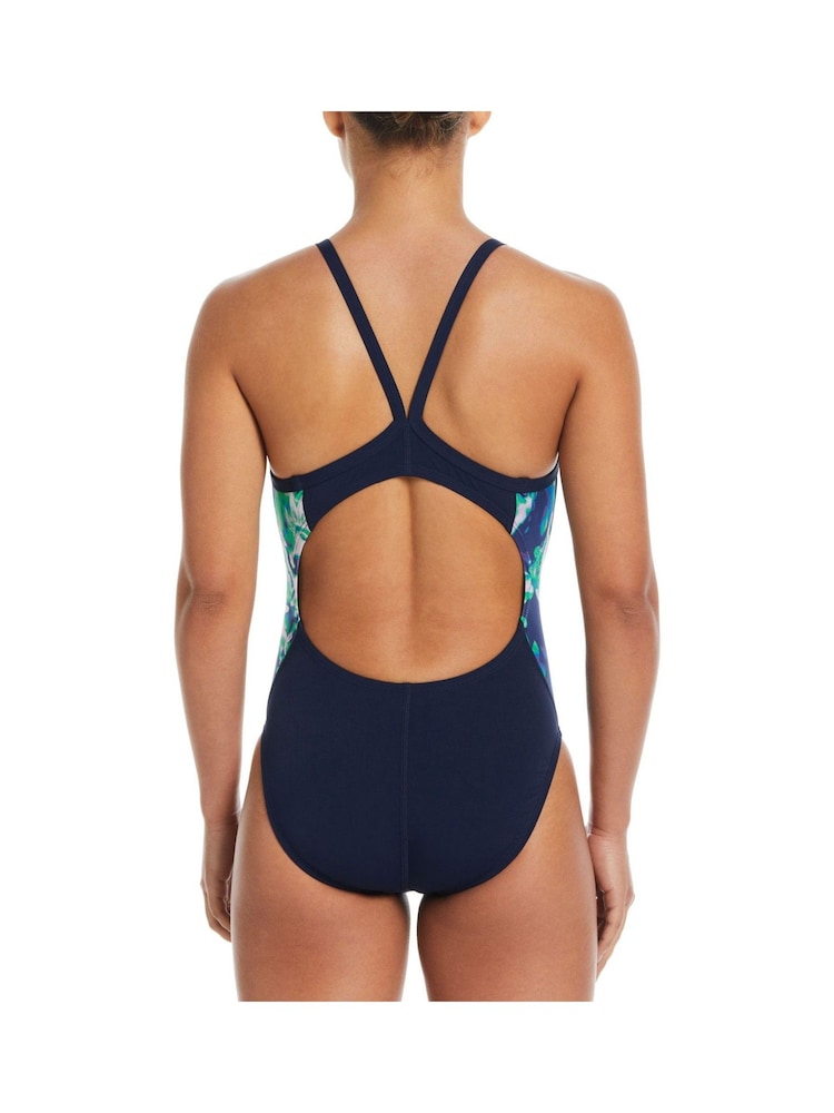 Nike Swim Blue Racerback Splice One Piece Swimsuit - Image 2 of 6