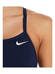 Nike Swim Blue Racerback Splice One Piece Swimsuit - Image 3 of 6