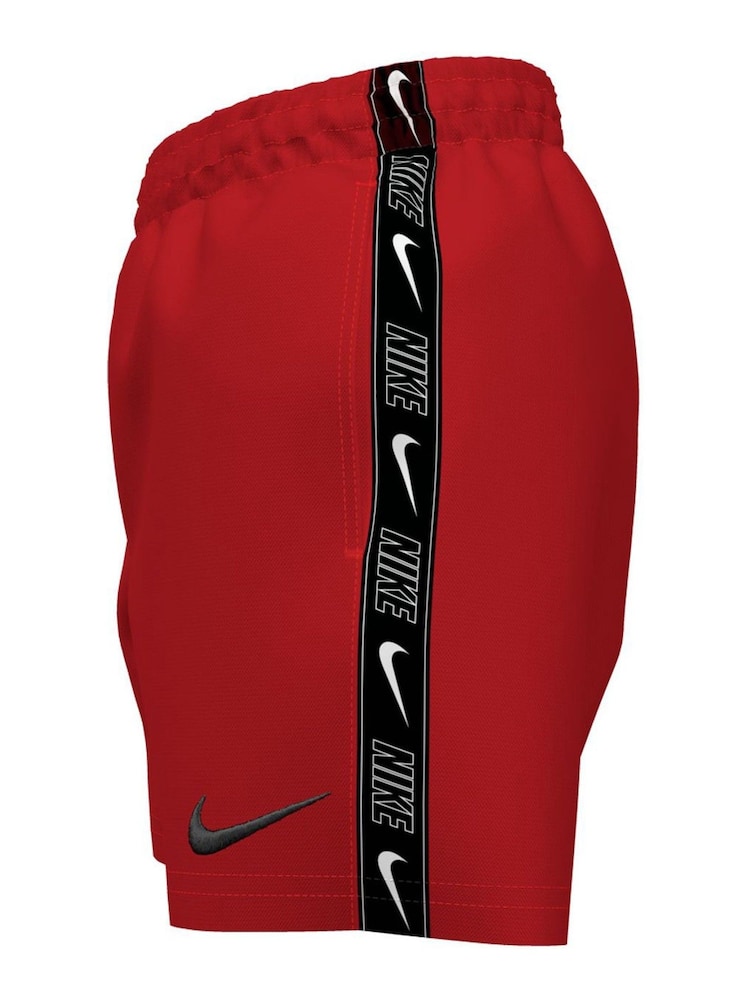 Nike Red Swim Logo Tape 4 Inch Volley Shorts - Image 4 of 4
