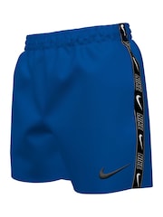 Niebieski - Nike Swim Logo Tape 4 Inch Volley Shorts - Image 1 of 3