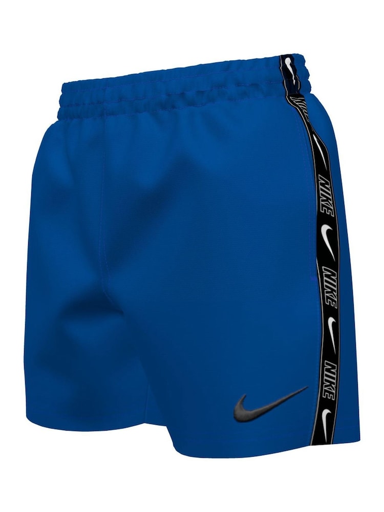Niebieski - Nike Swim Logo Tape 4 Inch Volley Shorts - Image 1 of 3