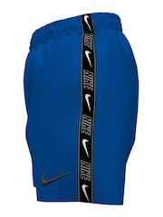 Niebieski - Nike Swim Logo Tape 4 Inch Volley Shorts - Image 3 of 3