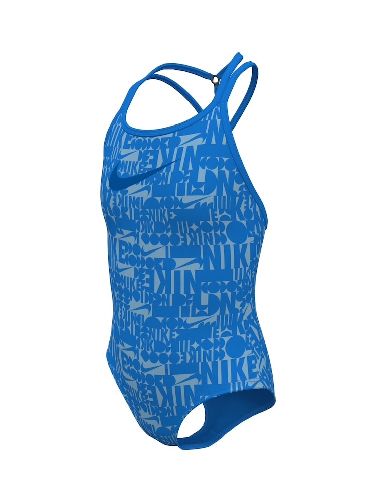 Nike Blue Nike Swim  All Over Print Cross Back Swimsuit - Image 5 of 5