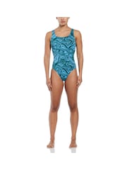 Nike Blue Nike Swim Swirl Swimsuit - Image 2 of 4