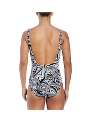 Nike Black Nike Swim Swirl Swimsuit - Image 2 of 4