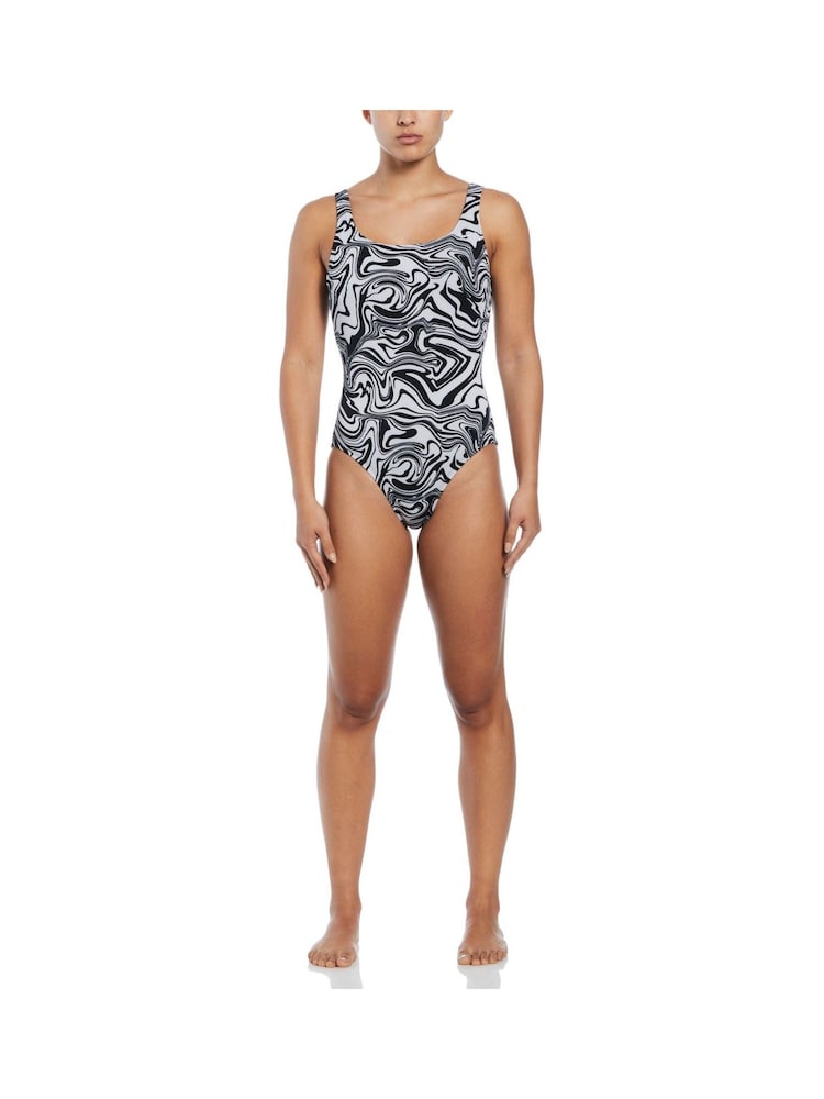 Nike Black Nike Swim Swirl Swimsuit - Image 4 of 4