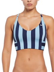 Nike Swim Blue Statement Stripe Bikini - Image 4 of 5