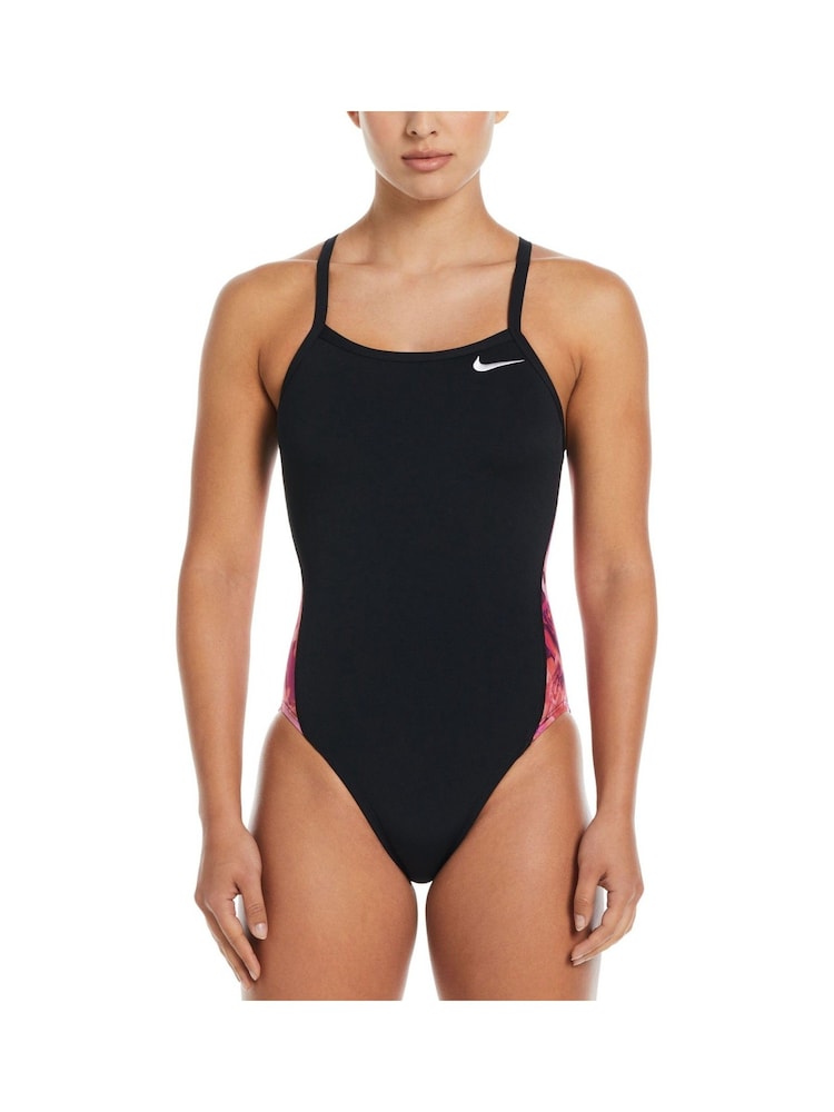 Nike Swim Racerback Splice One Piece Black Swimsuit - Image 1 of 6