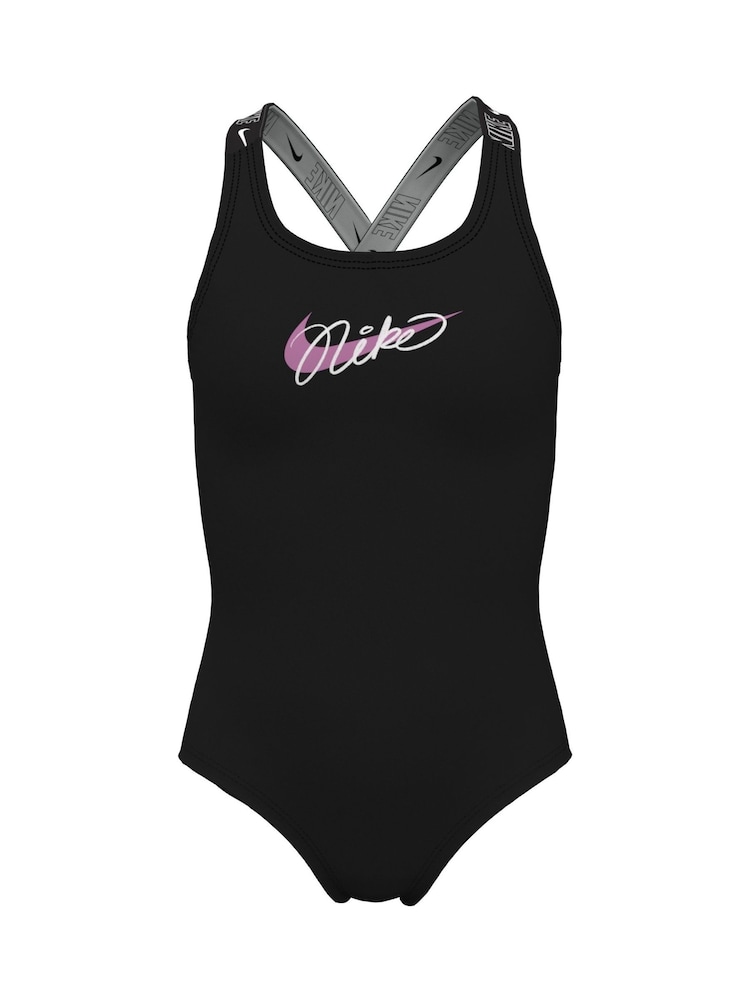 Nike Black Logo Tape Swimsuit - Image 1 of 3