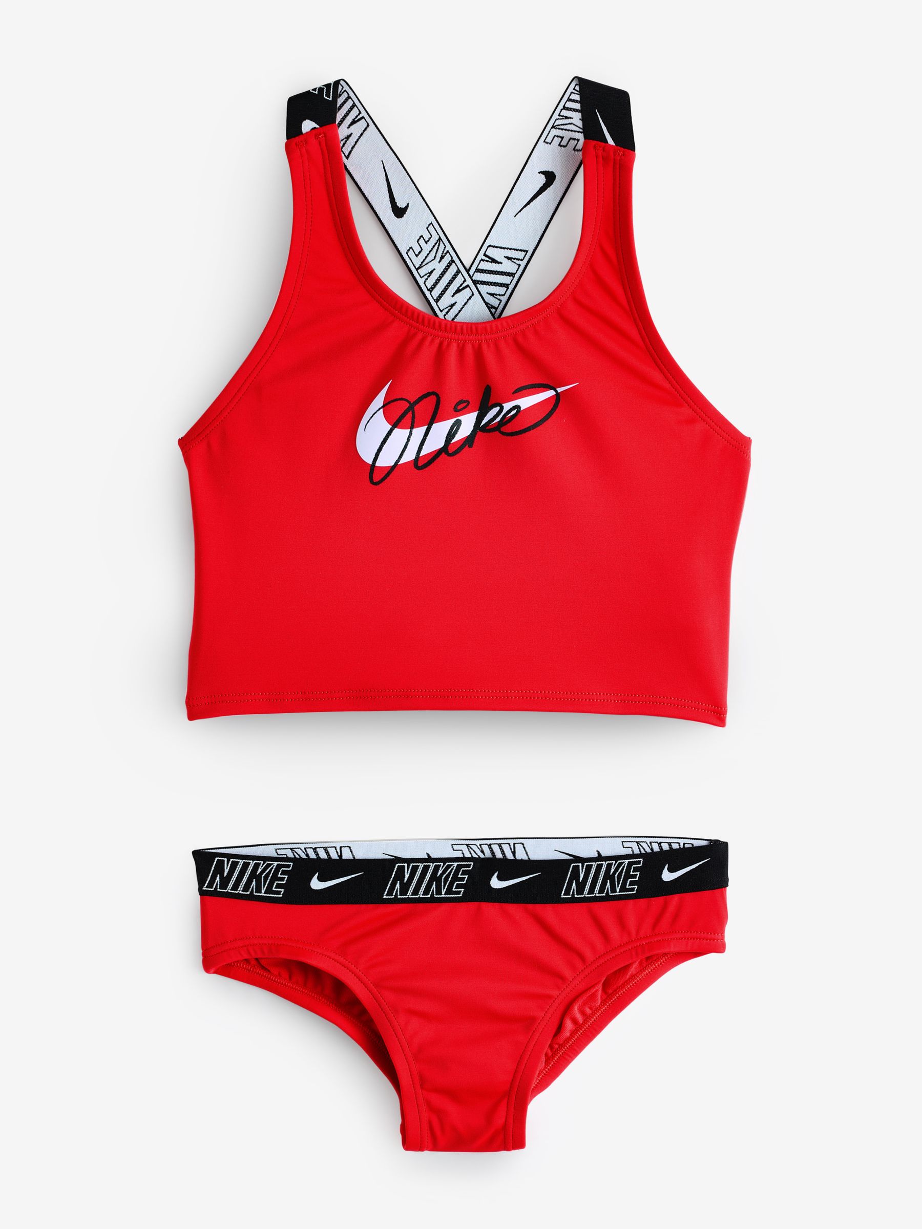 Buy Nike Red Logo Tape Midkini Bikini Set from Next Luxembourg