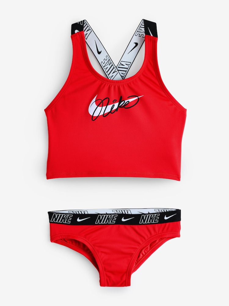 Nike Red Logo Tape Midkini Bikini Set - Image 2 of 2