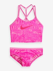 Rosa - Bikini con espalda cruzada y estampado integral de Nike - Imagen 3 de 3