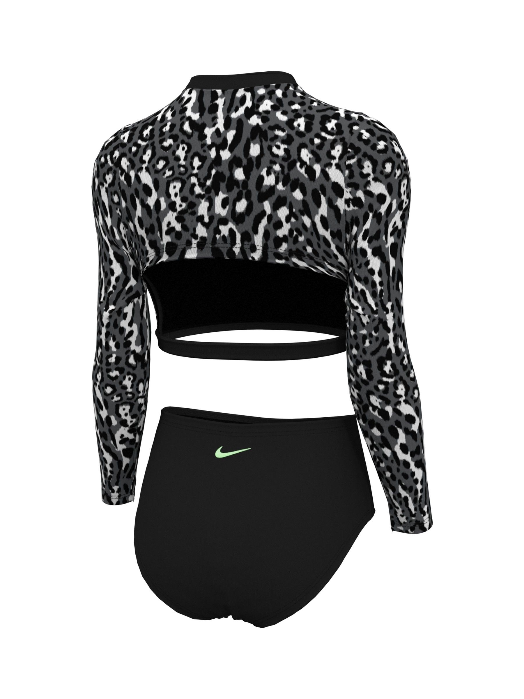 Buy Nike Black Nike Swim Animal Print Long Sleeve Bikini Set from Next Luxembourg