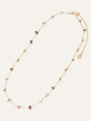 Accessorize 14ct Gold Plated Healing Stone Station Necklace - Image 2 of 3