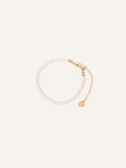 Accessorize 14ct Gold-Plated Healing Stone Opal Beaded White Bracelet - Image 1 of 2