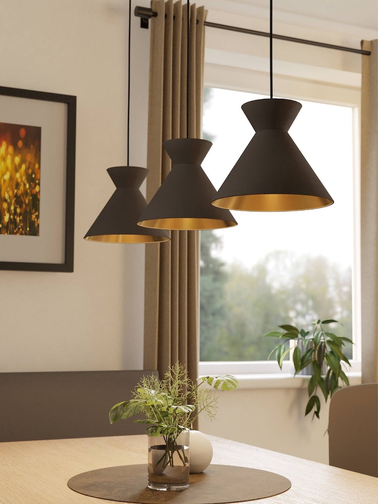 Eglo Black Nastasia 3 Pendant Ceiling Light - Image 1 of 4