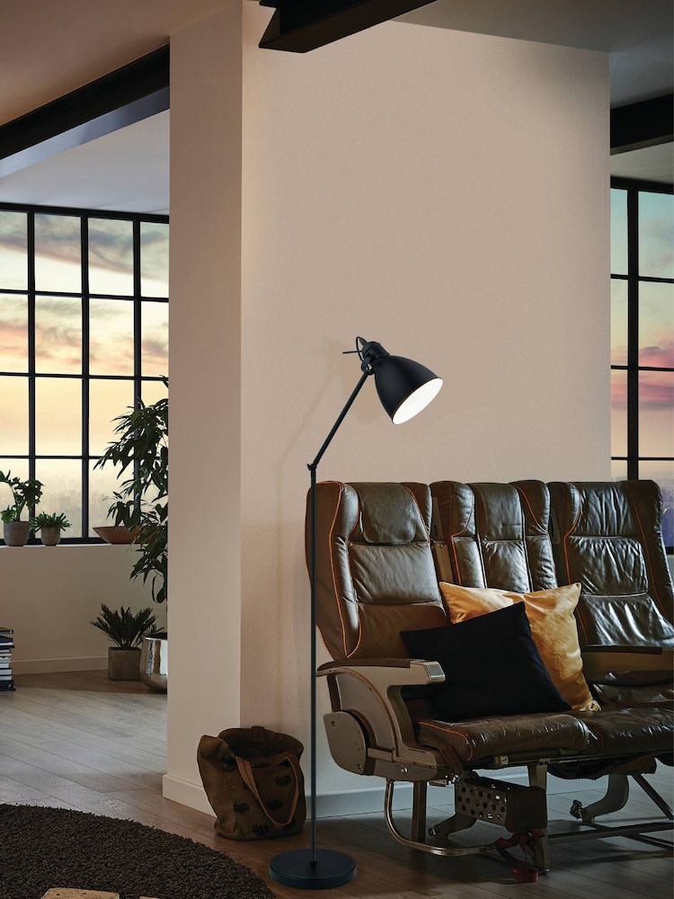Eglo Black Priddy Steel Adjustable Floor Lamp - Image 1 of 4