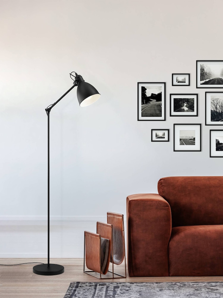 Eglo Black Priddy Steel Adjustable Floor Lamp - Image 2 of 4